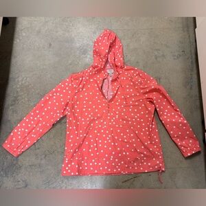 St John's Bay Lightweight Polka Dot Anorak Jacket in Coral